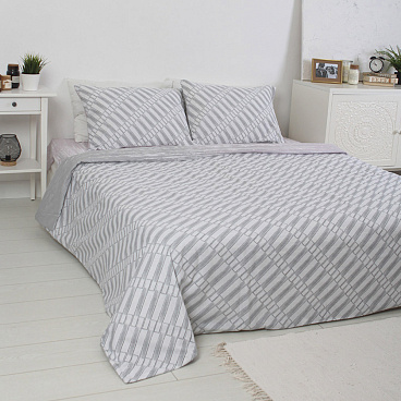 Комплект постельного белья 2-спальный бязь Melissa Main серый с простыней 180х215 см