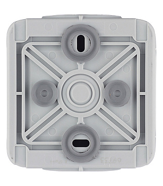 Розетка Legrand Plexo накладная серая со шторками с крышкой (69733)