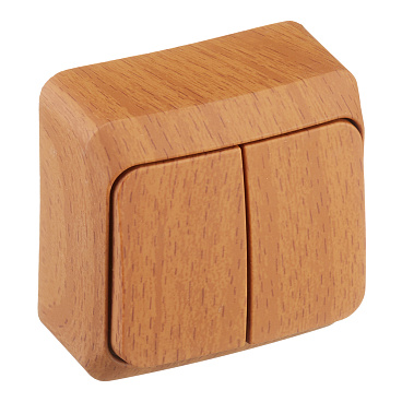 Выключатель Systeme Electric Этюд двухклавишный накладной бук (BA10-002T)