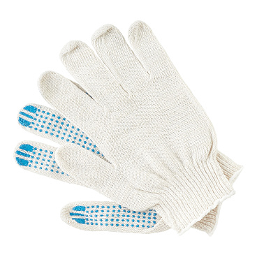 Перчатки х/б 4 нити с ПВХ покрытием белые 9 (L)