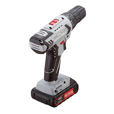 Дрель-шуруповерт аккумуляторная Ресанта ДА-18-2ЛК 18 В 2 Ач Li-Ion 2 АКБ и ЗУ (75/14/5)