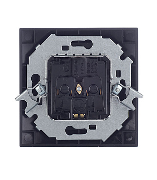 Розетка Simon 15 встраиваемая графит со шторками с крышкой (1590450-038)