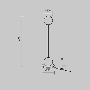 Напольный светильник (торшер) Maytoni MOD427FL-L20B3K