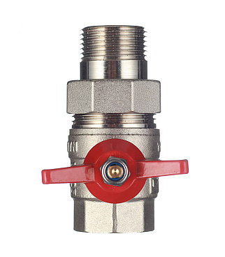 Кран шаровой латунный Valtec Base 1 ВР(г) х 1 НР(ш) бабочка с полусгоном прямой (VT.227.N.06)