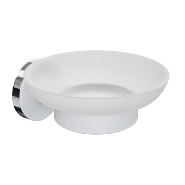 Мыльница для ванной Fora Lord с держателем сталь/стекло белая (FOR-Lord036WT)