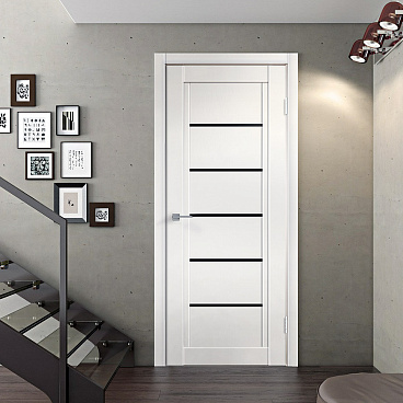 Дверь межкомнатная Next 1 800х2000 мм ПВХ эмалит белая со стеклом с замком