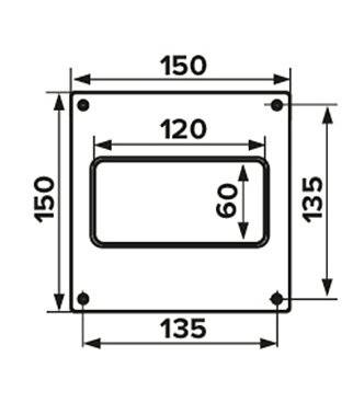 Накладка настенная пластиковая для плоских воздуховодов 60х120 мм