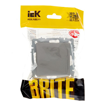 Выключатель IEK Brite ВС10-1-0-БрС одноклавишный встраиваемый сталь (BR-V10-0-10-K46)
