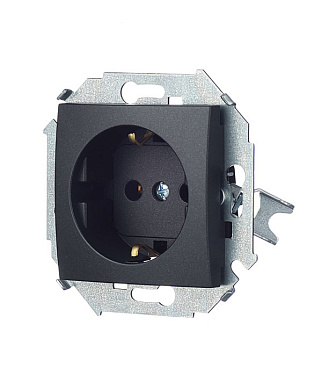 Розетка Simon 15 встраиваемая графит (1591432-038)