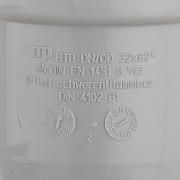 Отвод Ostendorf НТВ d32 мм 87° пластиковый для внутренней канализации (110140)