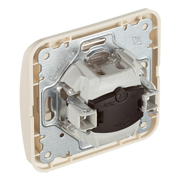 Выключатель Makel Mimoza одноклавишный встраиваемый бежевый с подсветкой (25021)