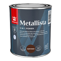 Краска по ржавчине Tikkurila/Tikkivala Metallista темно-коричневая гладкая глянцевая 0,8 л