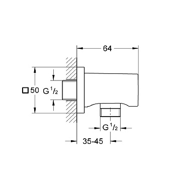 Подключение шланга Grohe Rainshower без держателя латунь белое (27076LS0)