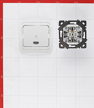 Переключатель Makel Mimoza одноклавишный встраиваемый белый с подсветкой (12025)