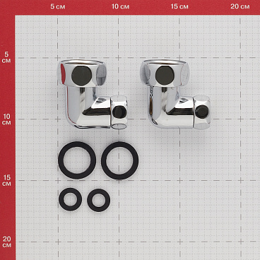 Соединитель угловой для полотенцесушителя 1 ВР(г) х 1/2 ВР(г) хром (2 шт.)