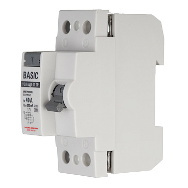 УЗО EKF Basic ВДТ-40 40А 1P+N тип AC 300 мА 4,5 кА (elcb-2-40-300e-sim)