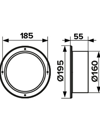 Фланец для круглых воздуховодов d160 мм Era пластиковый