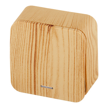 Переключатель Systeme Electric Blanca одноклавишный накладной ясень с подсветкой (BLNVA106115)