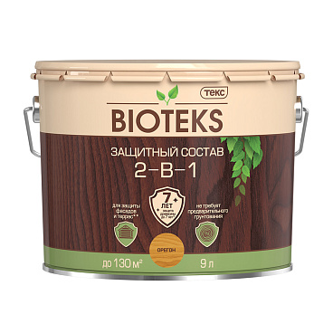 Антисептик Текс Bioteks 2-в-1 декоративный для дерева орегон 9 л