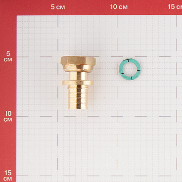 Соединитель прямой Stout 20 мм х 1/2 ВР(г) с накидной гайкой латунный (SFA-0019-002012)