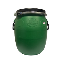Бочка для жидких/сыпучих веществ 65 л полиэтиленовая широкая горловина зеленая
