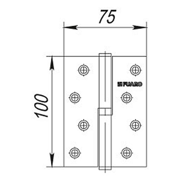 Петля Fuaro карточная правая разъемная 100х75 мм бронза