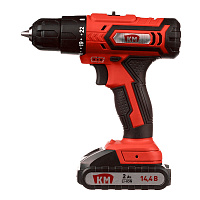Дрель-шуруповерт аккумуляторная КМ 14,4 В 2 Ач Li-Ion 1 АКБ и ЗУ (CD-141)