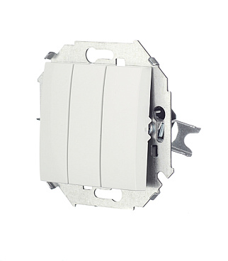 Выключатель Simon 15 трехклавишный встраиваемый белый (1591391-030)