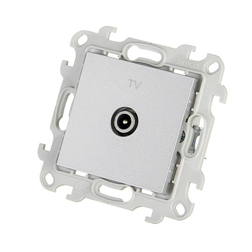 Розетка телевизионная Simon 24 Harmonie встраиваемая алюминий TV (2410475-033)