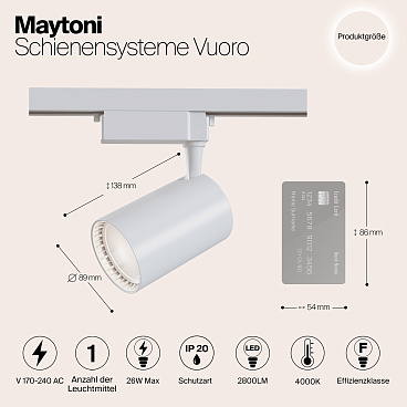 Трековый светильник Technical TR003-1-30W4K-W
