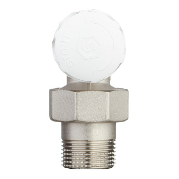 Клапан термостатический угловой Stout 3/4 НР(ш) х 3/4 ВР(г) для радиатора (SVR-2102-000020)