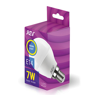 Лампа светодиодная Rev E14  2700К 7 Вт 180-240 В шар матовая