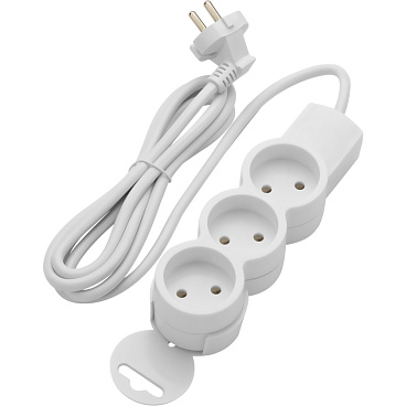 Удлинитель Düwi 3 розетки 1,5 м ПВС 2х0,75 кв.мм 10 А 2,2 кВт белый (32001 4)