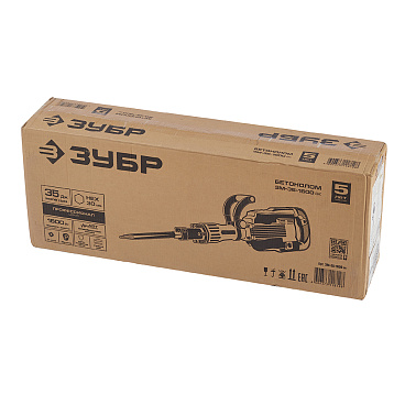 Отбойный молоток электрический Зубр ЗМ-35-1600 ВК 1600 Вт 35 Дж HEX 30