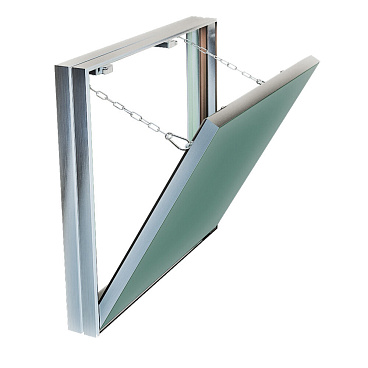 Люк ревизионный под плитку Хаммер Гиппократ-П алюминиевый 300х300 мм скрытый нажимной