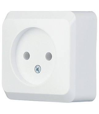 Розетка Systeme Electric Этюд накладная белая (PA16-001B)