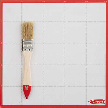 Кисть плоская натуральная щетина деревянная ручка 25х8 мм для эмалей и лаков на алкидной основе