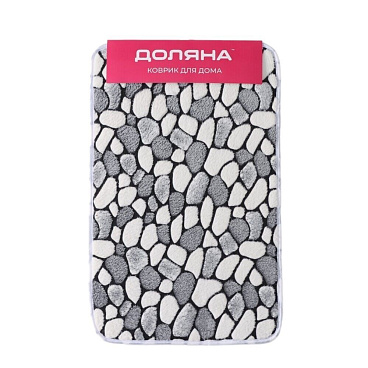 Коврик для ванной серый 60х40 см Доляна Галька (851397)