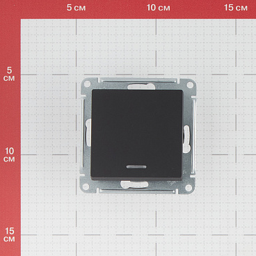 Переключатель Systeme Electric AtlasDesign одноклавишный встраиваемый карбон с подсветкой (ATN001063)