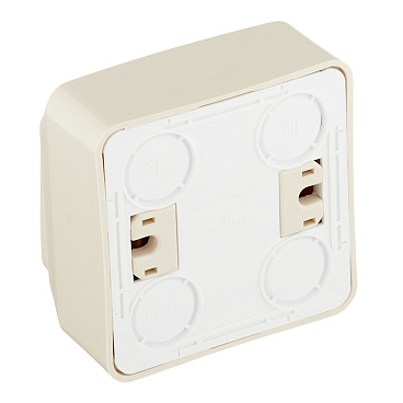 Выключатель Systeme Electric Этюд двухклавишный накладной кремовый (BA10-002K)