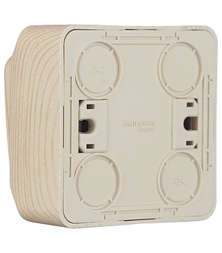 Выключатель Systeme Electric Этюд двухклавишный накладной сосна (BA10-002D)