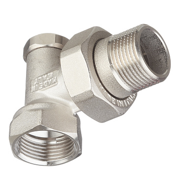 Клапан запорный угловой Tiemme 3/4 НР(ш) х 3/4 ВР(г) для радиатора (3230013 / 3236N0505EC)