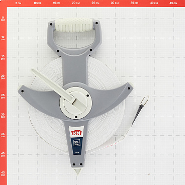 Рулетка КМ ручная 3-кратное ускорение намотки 100 м x 13 мм