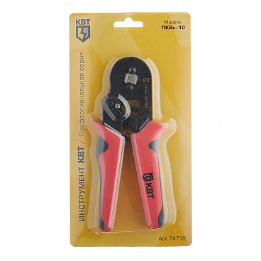 Пресс-клещи КВТ ПКВк-10 для обжима втулочных наконечников 0,25-10 кв.мм (74712)