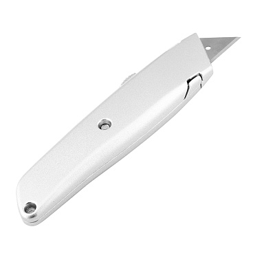 Нож строительный КМ 19 мм с трапециевидным выдвижным лезвием металлический корпус