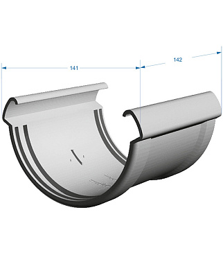 Соединение желоба Docke Lux пластиковое d140 мм пломбир RAL 9003