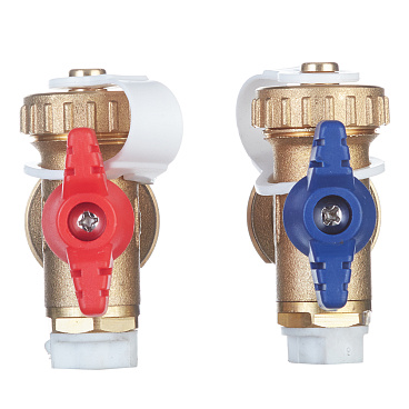 Тройник коллекторный 1" с воздухоотводчиком и с шаровым краном (UFH-ESK060303-M)