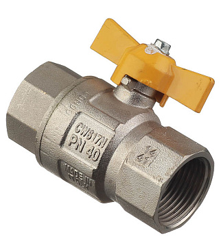 Кран шаровой газовый Tiemme 1 ВР(г) х 1 ВР(г) бабочка