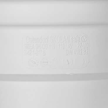 Тройник Ostendorf SKEA d110 мм 45° пластиковый бесшумный для внутренней канализации (335200)