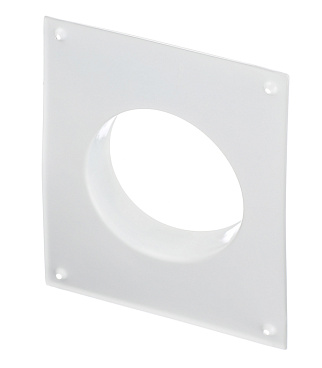 Фланец для круглых воздуховодов d125 мм с площадкой 196х236 мм стальной белый